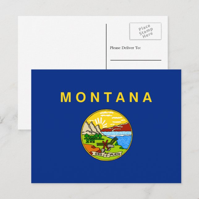 Montanan Flag, Flag of Montana Postcard (Front/Back)