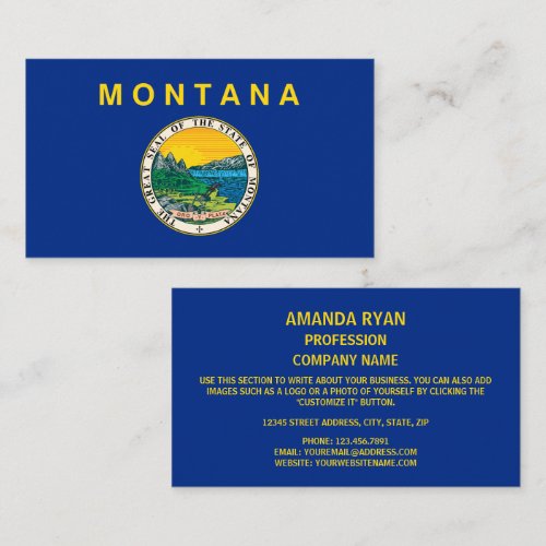 Montanan Flag  Seal Flag of Montana Business Card
