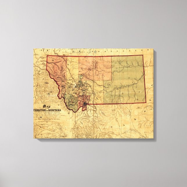 MontanaPanoramic MapMontana Canvas Print (Front)