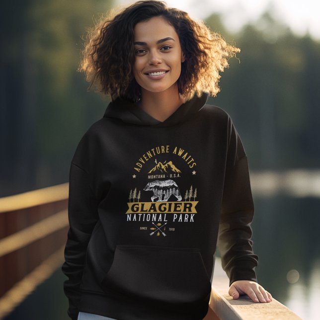 Montana's Glacier National Park Woodland Scenery Hoodie (Creator Uploaded)