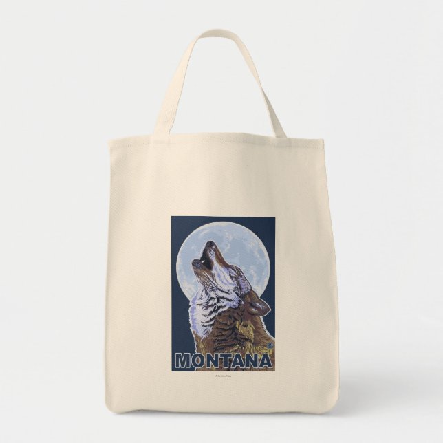 MontanaWolf Howling Tote Bag (Front)