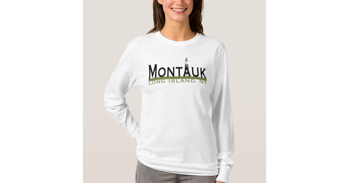 Montauk New York NY Long Sleeve T-Shirt Nautical Boating Design