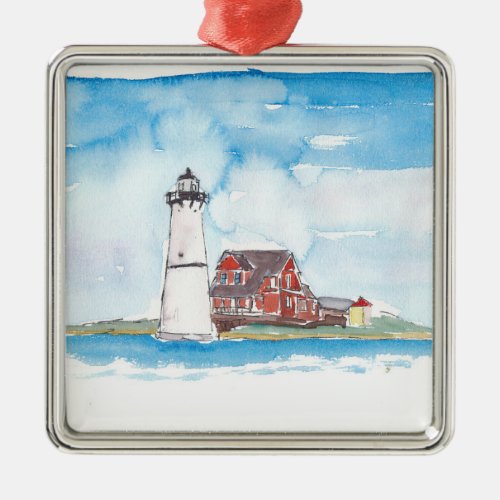 Montauk Lighthouse Long Island Metal Ornament
