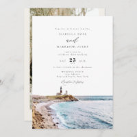 MONTAUK Lighthouse New York Watercolor Wedding