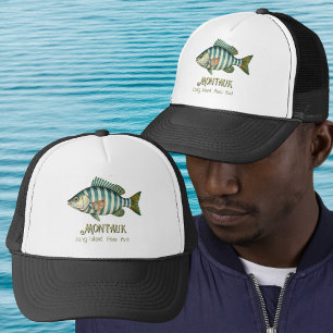 Montauk Long Island New York nautical fish Trucker Hat