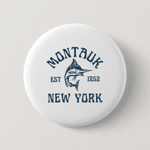 Montauk New York Fishing Marlin Travel Fish Beach Button