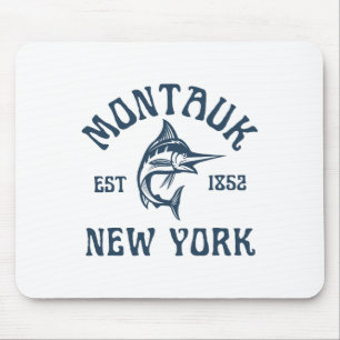 Montauk New York Fishing Marlin Travel Fish Beach Mouse Pad