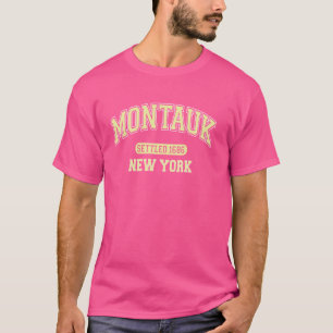 Montauk New York NY Sports Vintage Pale Yellow T-Shirt