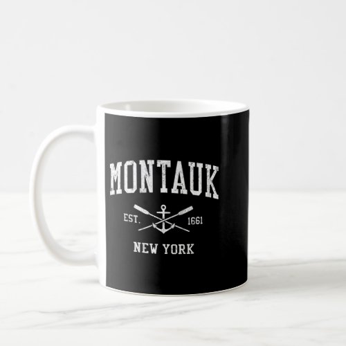 Montauk NY Vintage Crossed Oars  Boat Anchor Spor Coffee Mug
