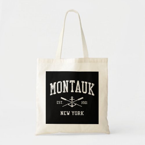 Montauk NY Vintage Crossed Oars  Boat Anchor Spor Tote Bag