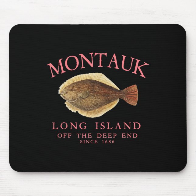 Montauk Off The Deep End Lucky Fluke Fishing Peach Mouse Pad (Front)