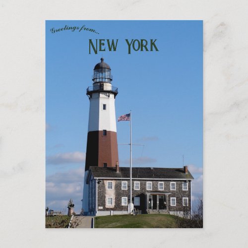 Montauk Point Light New York Postcard