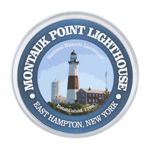 Montauk Point Light Silver Finish Lapel Pin