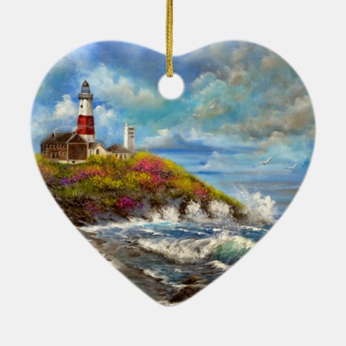 Montauk Point Lighthouse Ceramic Ornament