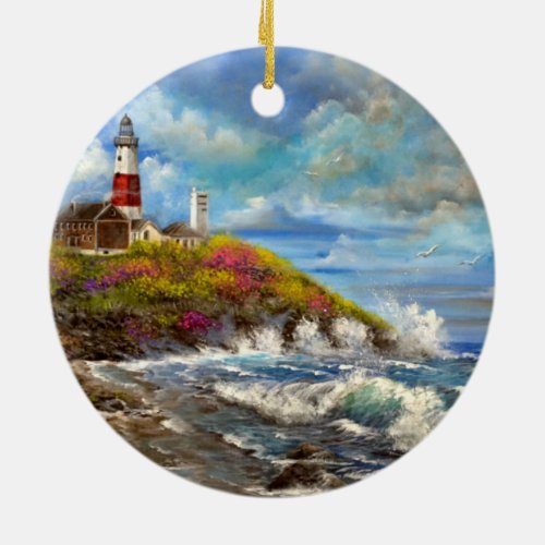 Montauk Point Lighthouse Ceramic Ornament