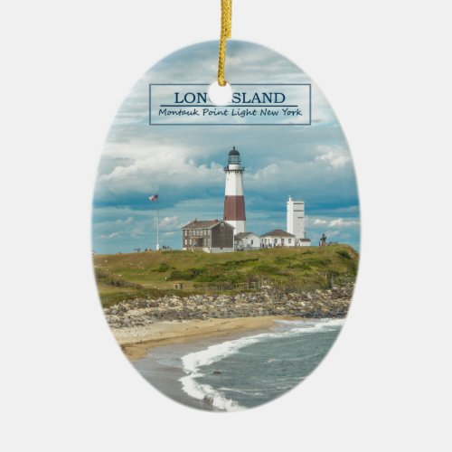Montauk Point Lighthouse Ceramic Ornament