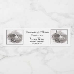 Montauk Point Lighthouse Hamptons Long Island NY Water Bottle Label