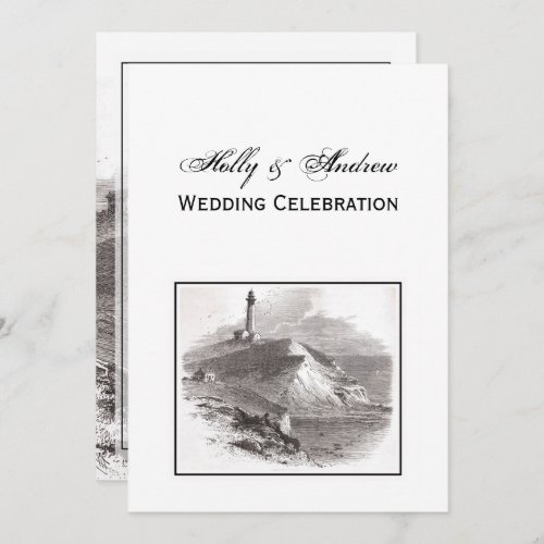 Montauk Point Lighthouse Hamptons Wedding Invitation