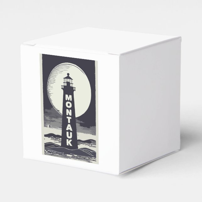 Montauk Point Lighthouse Moon Favor Boxes (Front Side)