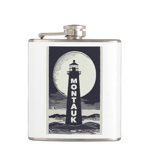 Montauk Point Lighthouse Moon Flask