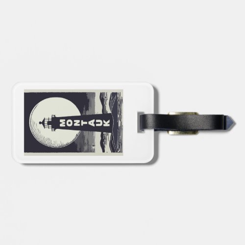 Montauk Point Lighthouse Moon Luggage Tag