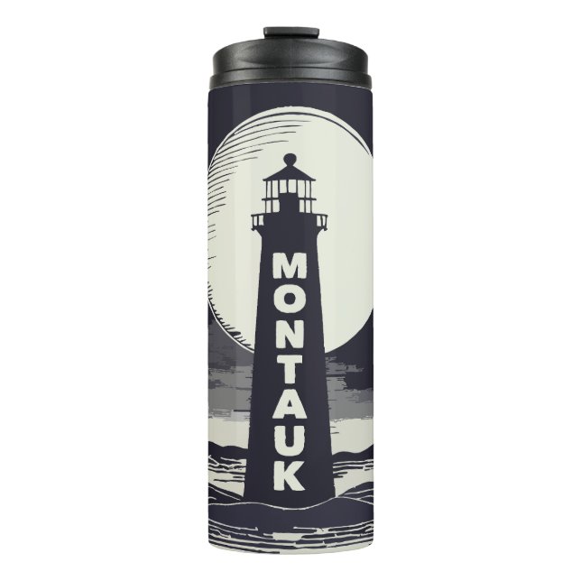 Montauk Point Lighthouse Moon Thermal Tumbler (Front)