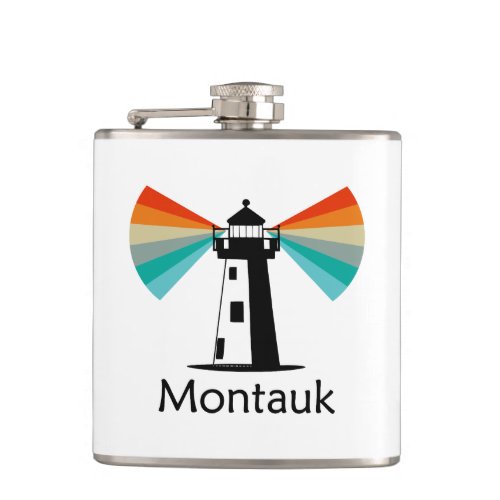 Montauk Point New York Lighthouse Rainbow Flask
