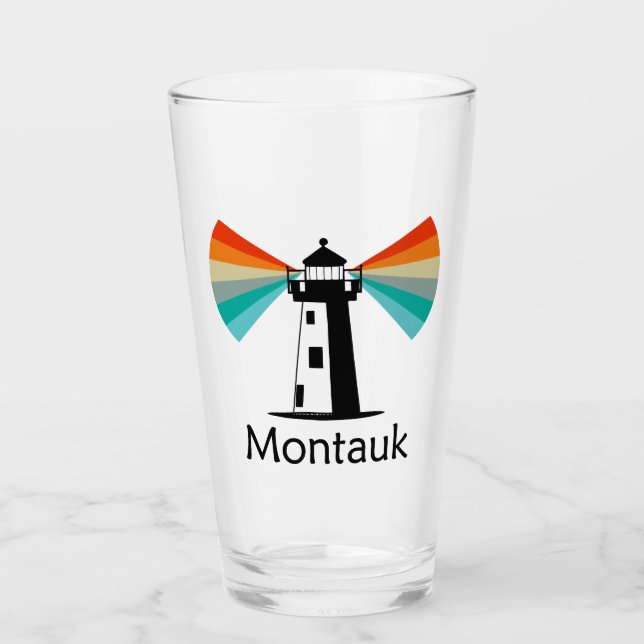 Montauk Point New York Lighthouse Rainbow Glass (Front)