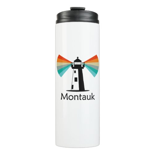 Montauk Point New York Lighthouse Rainbow Thermal Tumbler