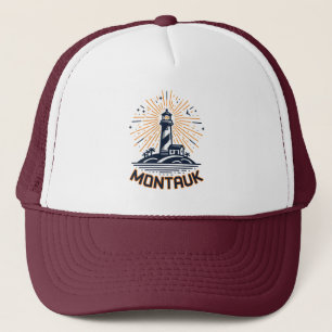 Montauk Point New York Lighthouse Sunrise Trucker Hat