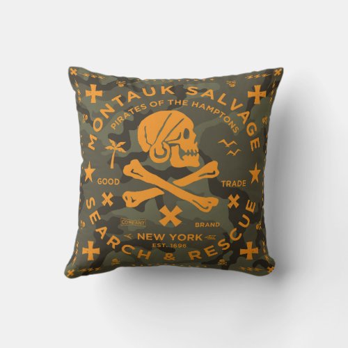 Montauk Salvage Co Logo Pillow Camo1