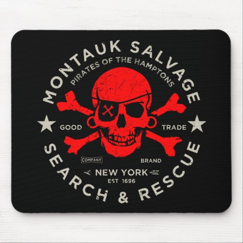 Montauk Salvage Co Red Skull Mousepad