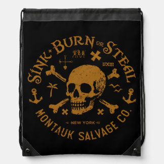 Montauk Salvage Co / Sink, Burn or Steal Bag. Drawstring Bag