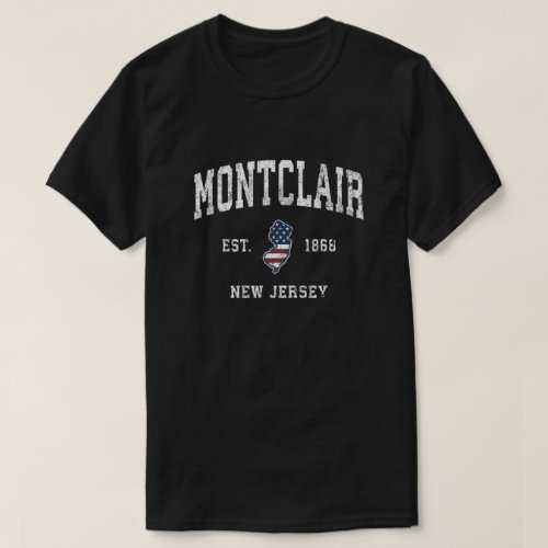 Montclair New Jersey Nj Vintage American Flag Spor T_Shirt