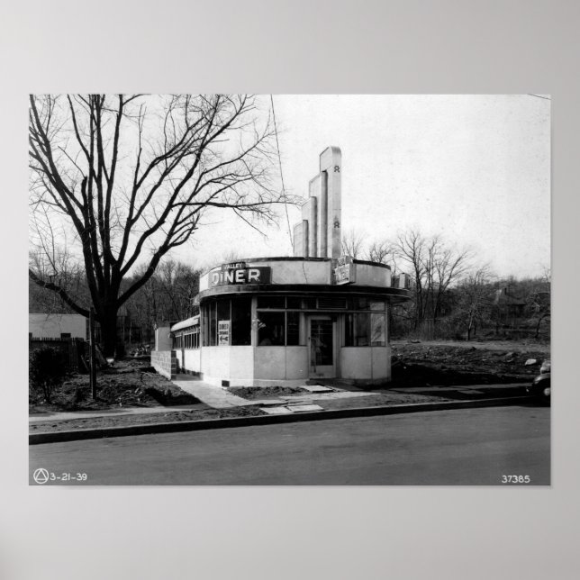 Montclair, New Jersey, Valley Diner, Vintage Poster (Front)