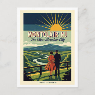 Montclair NJ Retro Travel 1950s Style Postcard