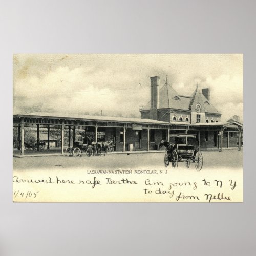 Montclair Train Station New Jersey 1905 Vintage Poster