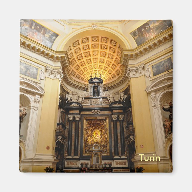 Monte Cappuccini church on mountain in Turin Magnet (Front)