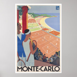 Monte Carlo Art Tennis Print Roger Broders Travel