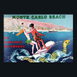 Monte Carlo Beach vintage poster<br><div class="desc">Monte Carlo Beach vintage poster</div>