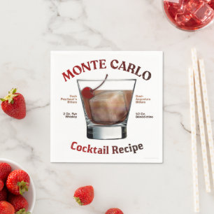 Monte Carlo Cocktail Recipe Art Napkins