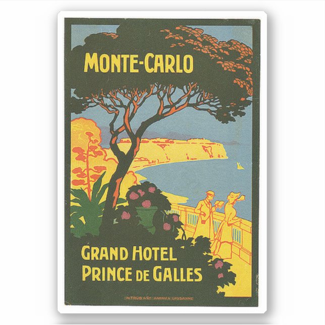 Monte-Carlo Grand Hotel Prince de Galles Sticker (Front)
