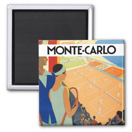 Monte Carlo Monaco France vintage travel magnet