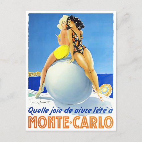 Monte Carlo Monaco France vintage travel Postcard