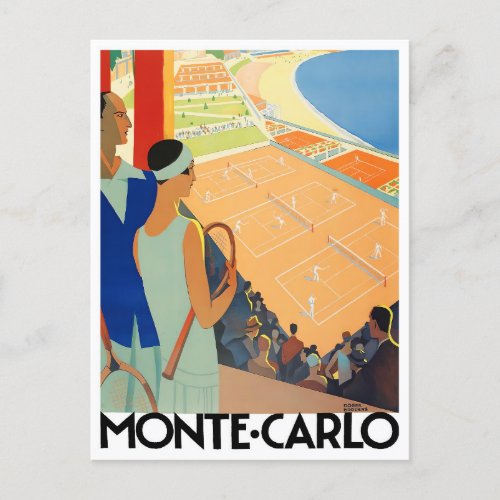 Monte carlo Monaco France vintage travel Postcard