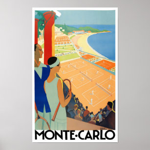 Monte carlo Monaco France vintage travel Poster