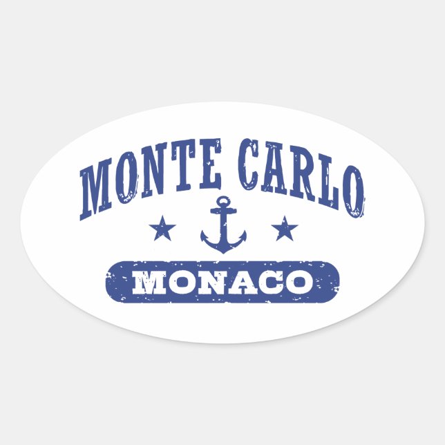 Monte Carlo Monaco Oval Sticker (Front)