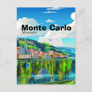 Monte Carlo Monaco Travel Postcard, Monaco Postcar Holiday Postcard