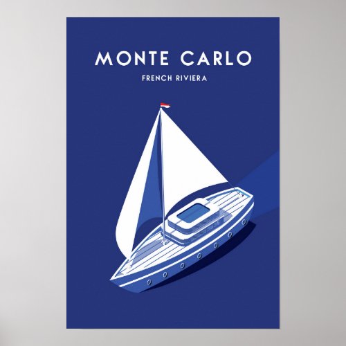 Monte carlo Monaco travel poster French