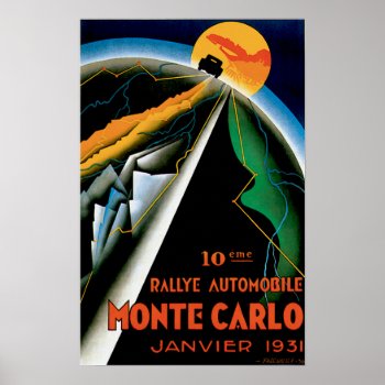 Monte Carlo Monaco Vintage Auto Race Ad Poster by fotoshoppe at Zazzle